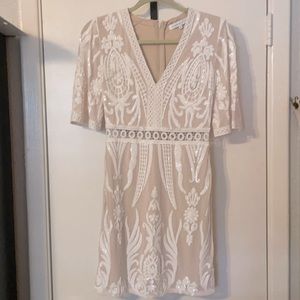 bridal Sequin appliqué shift dress